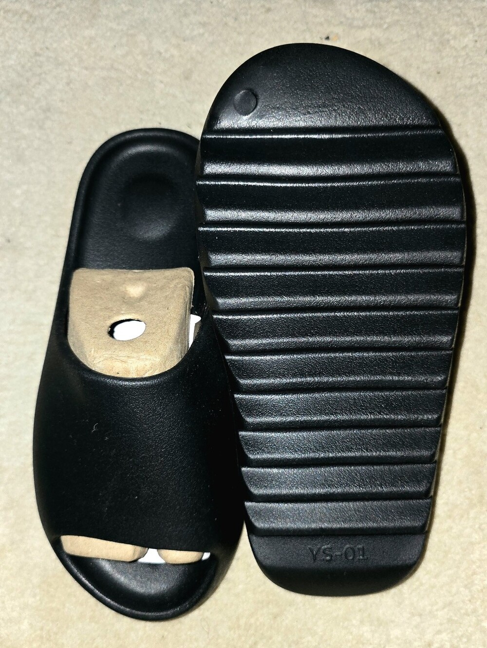 Men's Black Slide Sandals - YS-01 - Picture 3 of 11